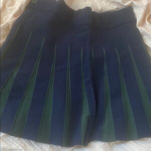 Wilson’s Navy and Green Pleated Women's Skirt